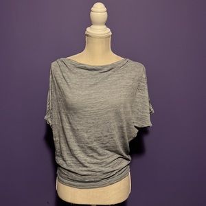 We The Free People Astrid Knit Top Blue Tee Boho Short Sleeve Shirt S Small